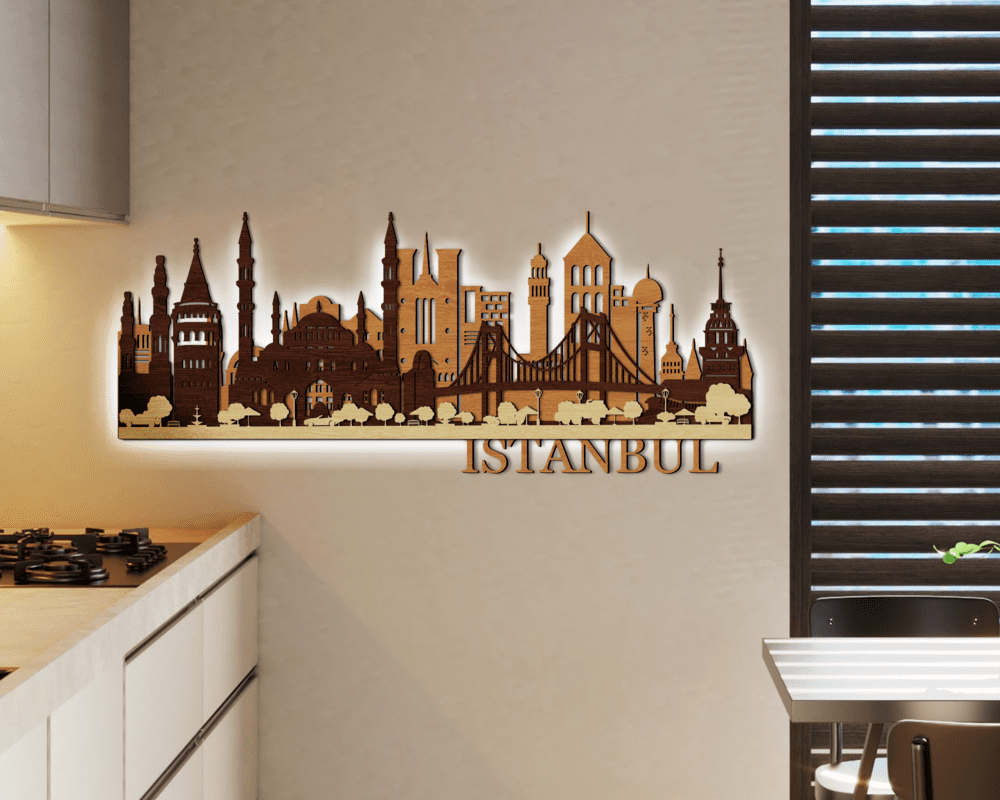 3D LED Wooden City - Istanbul