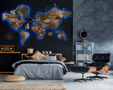 Load image into Gallery viewer, 3D LED Wooden World Map Perfect World - Terra
