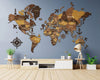 3D Wooden World Map (Standart) - Oak & Cypress