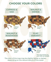 Load image into Gallery viewer, 3D Map of USA - Walnut &amp; Rosewood
