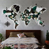 3D LED Colored Wooden World Map (Standart) - Emerald Green