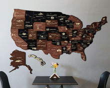 Load image into Gallery viewer, 3D Map of USA Prime - Grey with Brown
