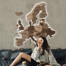 Load image into Gallery viewer, 3D LED Europe Wooden Map - Tera
