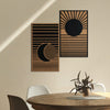 Wall Art Decor - Diptych moon and sun