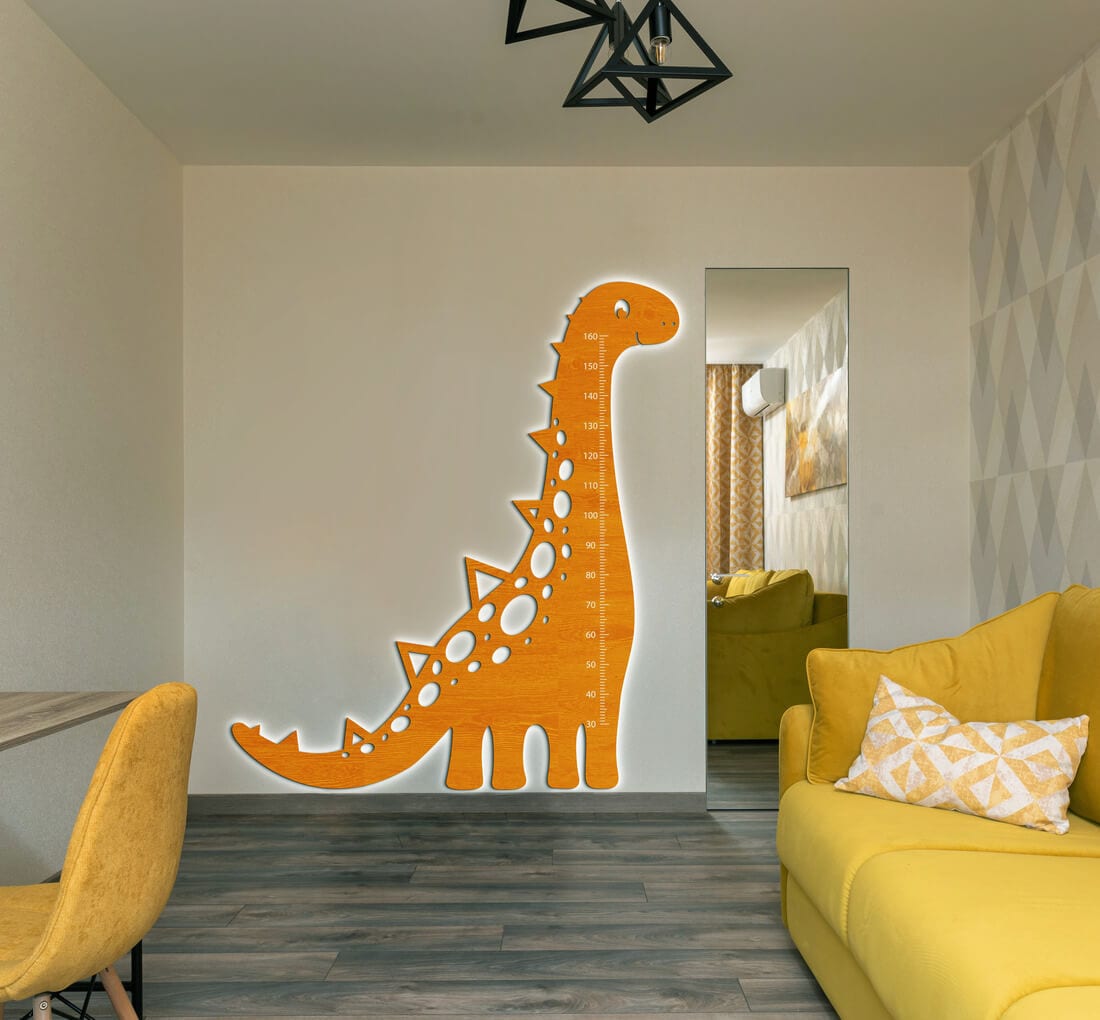 LED Kid`s Growth Charts - Dinosaur