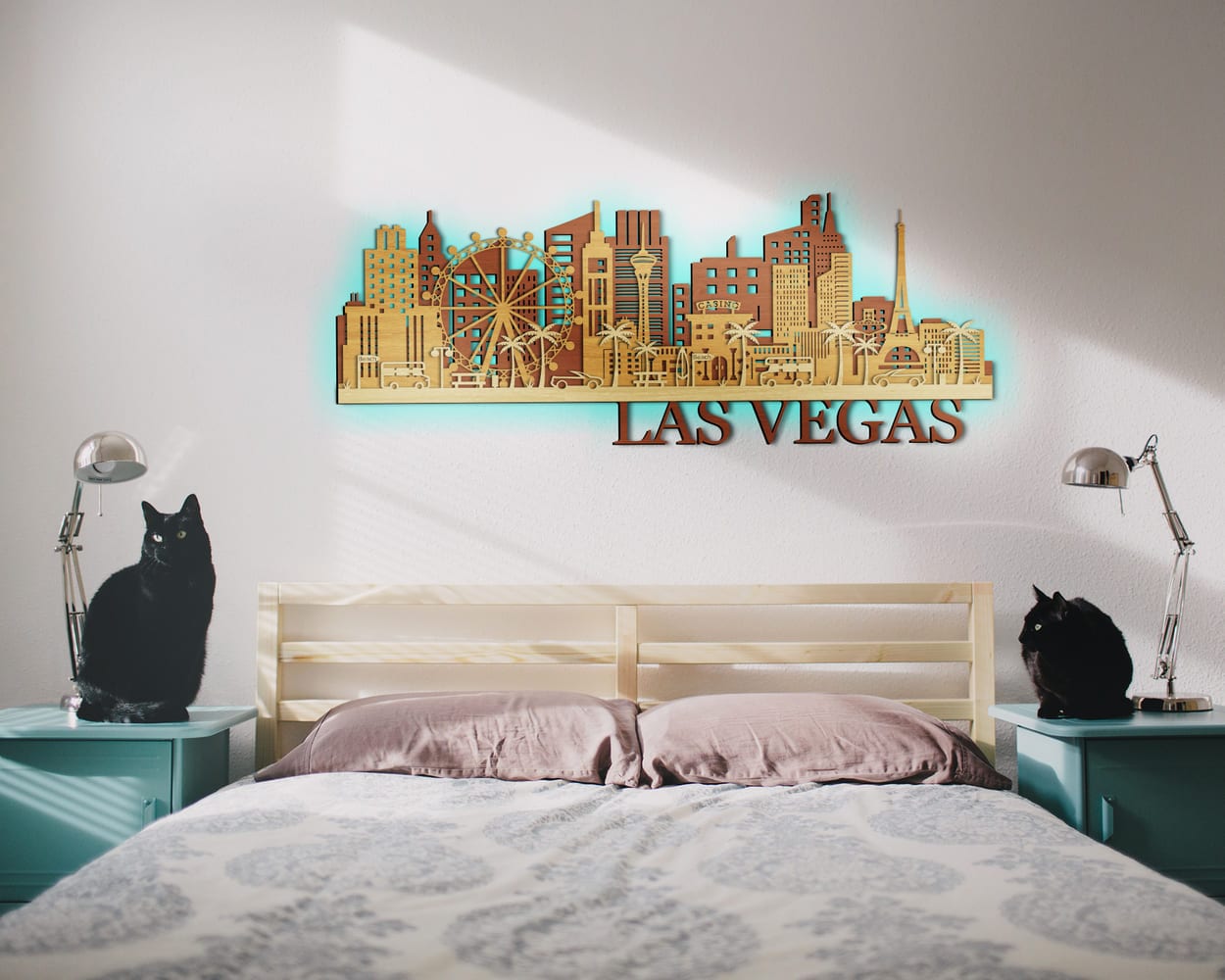 3D LED Wooden City - Las Vegas