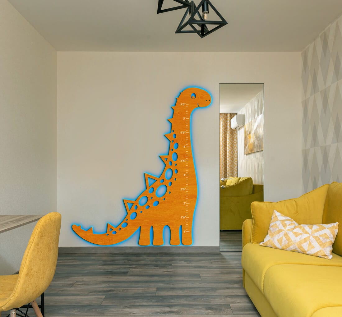 LED Kid`s Growth Charts - Dinosaur