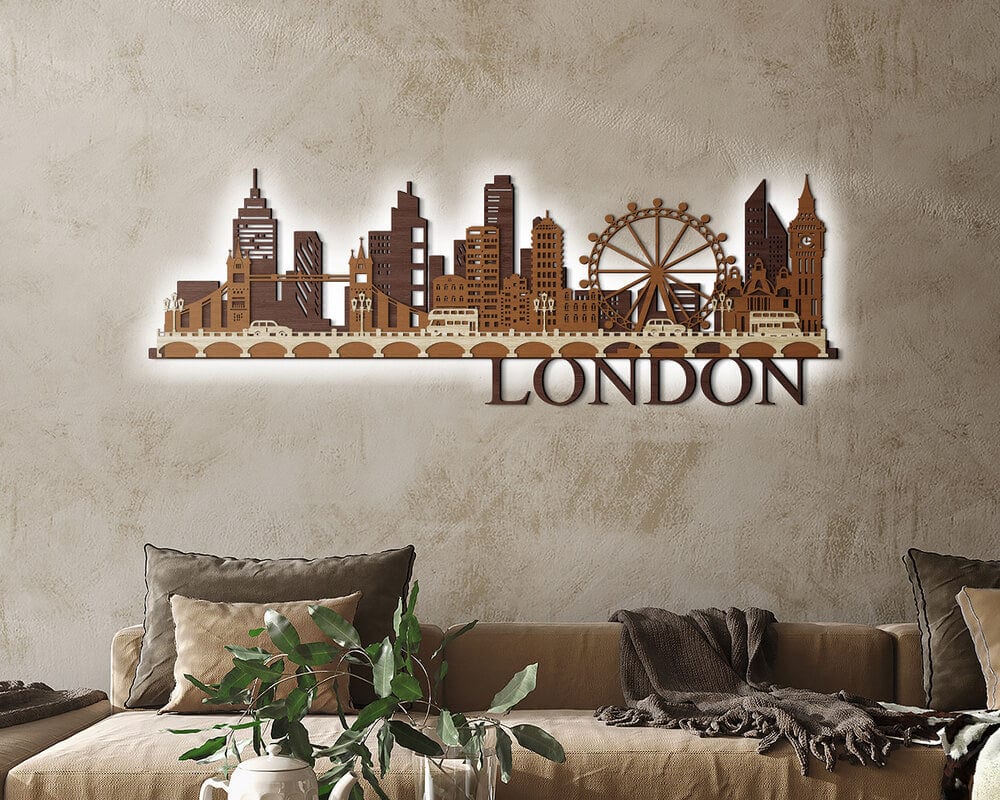 3D LED Wooden City - London