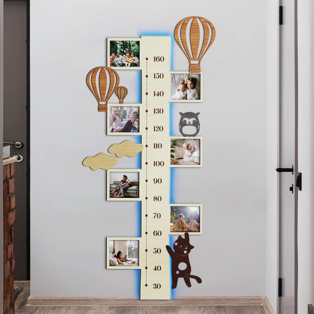 LED Kid`s Growth Charts with Photo Frames