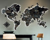 3D LED Wooden World Map Standart - Dark Grey