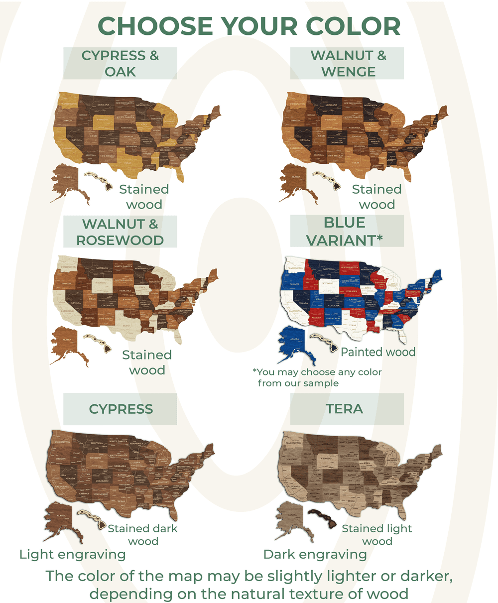 3D LED Map of USA Prime - Cypress