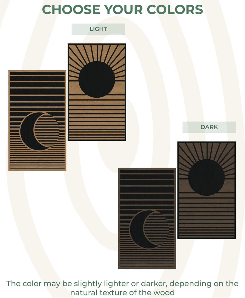 Wall Art Decor - Diptych moon and sun