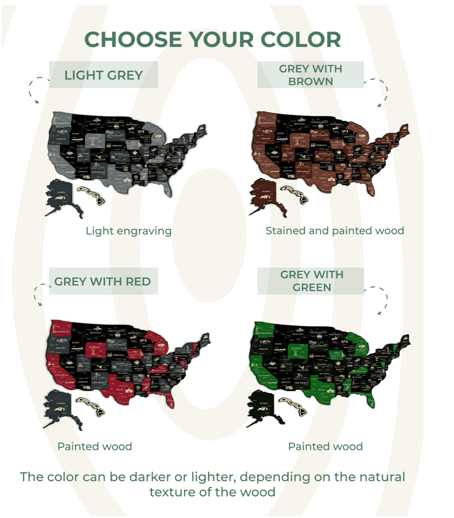 3D Map of USA Prime - Light Grey