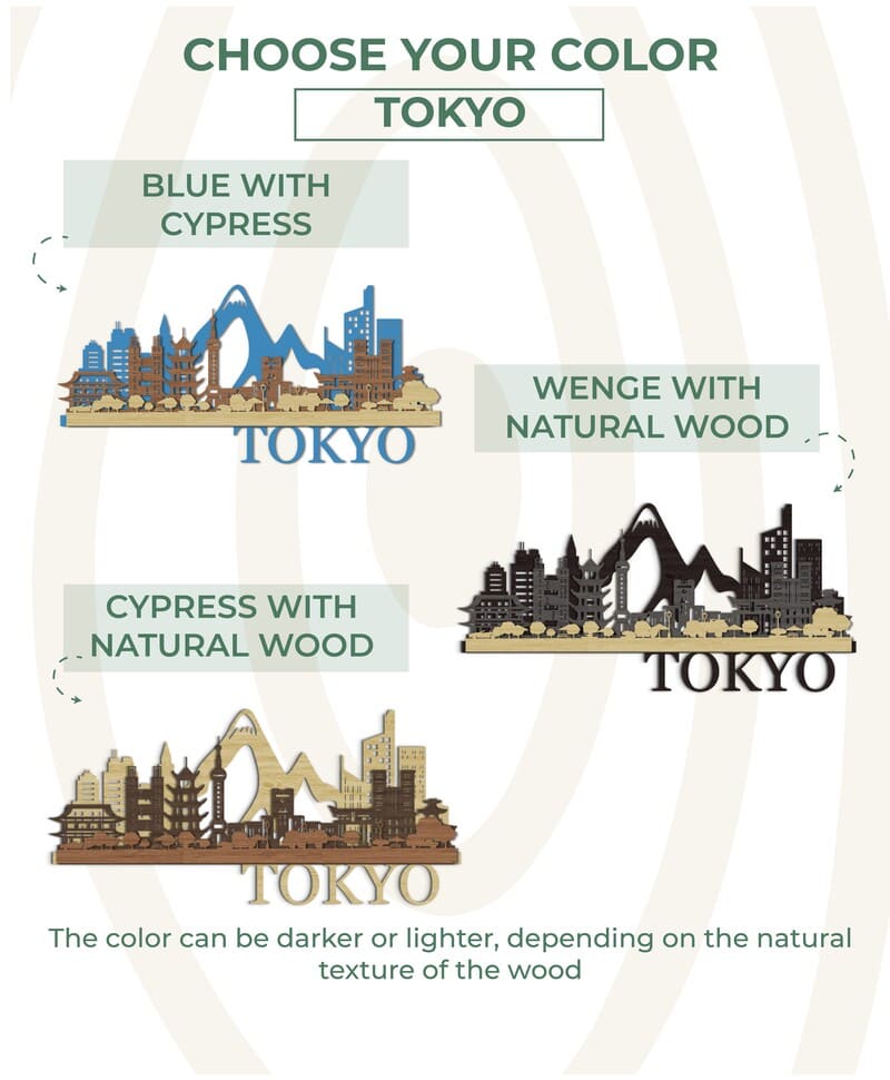 3D LED Wooden City - Tokyo