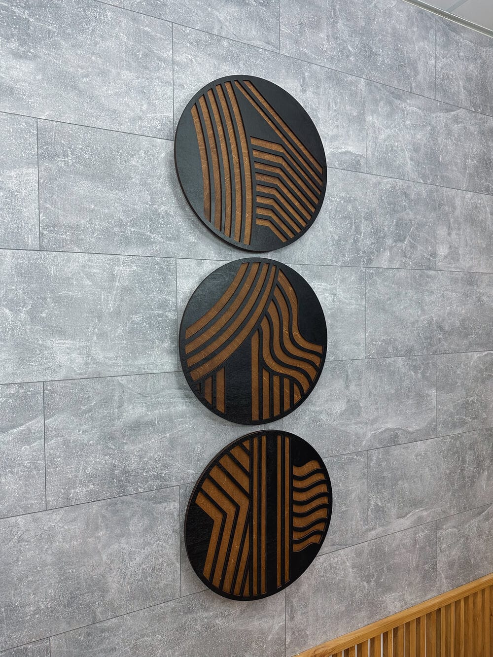 Wall Art Decor - Circle triptych