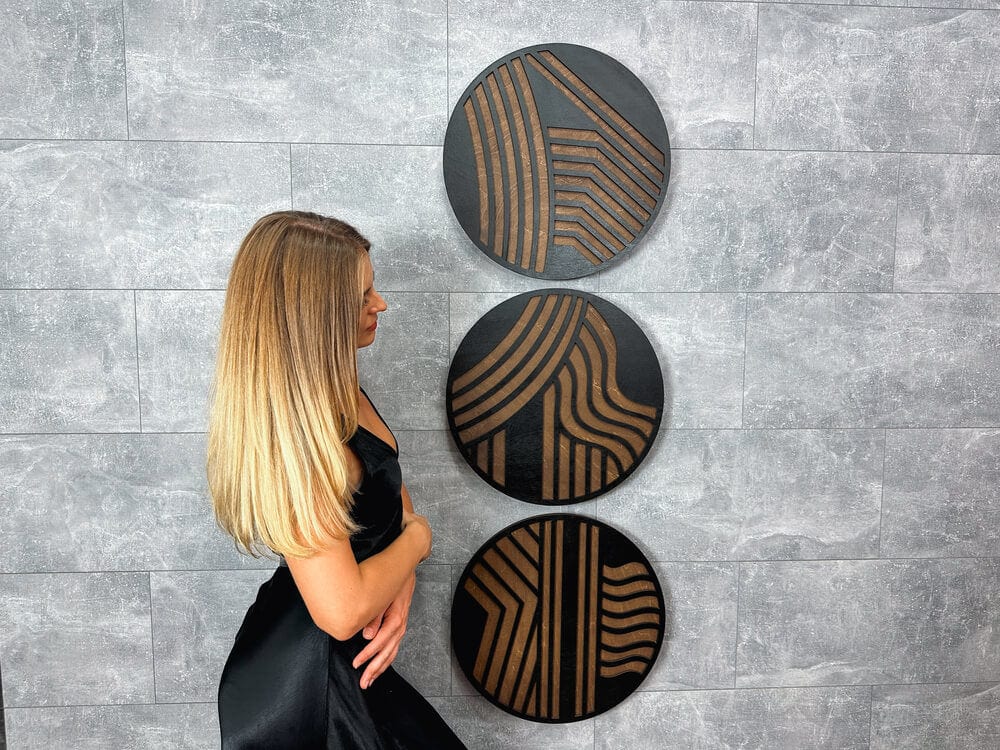 Wall Art Decor - Circle triptych