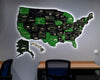 3D LED Map of USA Prime - Grey with Green