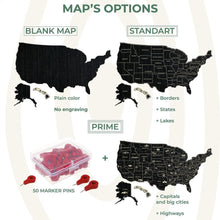 Load image into Gallery viewer, 2D Map of USA Prime - Black
