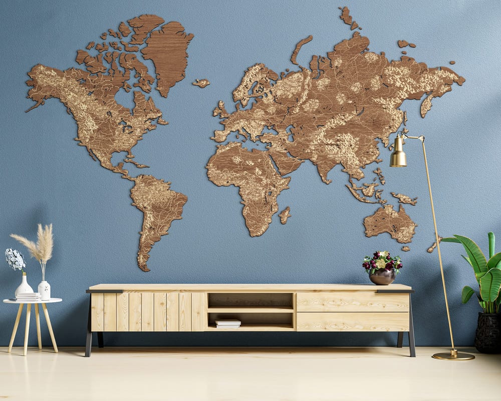 ArtDecor Map - Light Wallnut