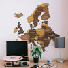 3D Europe Wooden Map - Oak & Cypress