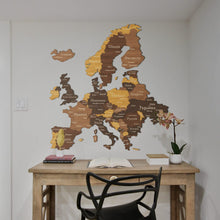 Load image into Gallery viewer, 3D Europe Wooden Map - Oak &amp; Cypress
