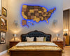 3D LED Map of USA - Oak & Cypress