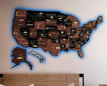 Load image into Gallery viewer, 3D LED Map of USA Prime - Grey with Brown

