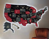 3D LED Map of USA Prime - Grey with Red