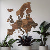 3D Europe Wooden Map - Cypress