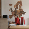 3D Europe Wooden Map - Cypress